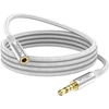 Moswag 3,5 mm vyriškas-moteriškas prailginimo laidas su mikrofono stereo garso adapteriu, nailono pynė, suderinamas su namų/automobilių stereosistemomis, išmaniaisiais telefonais, ausinėmis, planšetiniais kompiuteriais, medijos grotuvais ir kt.