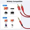 Moswag 3.5mm į 2rca audio kabelis, nailono pynė, paauksuotas