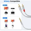 Moswag rca kabelis, 3.5 mm male į 2rca male stereo audio adapteris dvigubai ekranuotas paauksuotas koaksialinis kabelis nailono pynimo aux rca y kabelis išmaniesiems telefonams, mp3, planšetiniams kompiuteriams, garsiakalbiams, hdtv