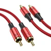 Moswag Stereo Rca Kabelis, 10m, Paauksuoti Jungtys, Pintas Nailonas