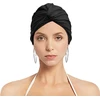 Moteriška plaukimo kepuraitė, elastinga turbaninė kepurė ilgiems plaukams, neslystanti plaukimo kepuraitė, madinga turbaninė kepurė, retro galvos apdangalas, maudymosi kepuraitės baseinui, paplūdimiui, Spa