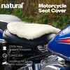 motociklo sėdynės pagalvėlė, 100% tikra avikailis, motociklo sėdynių užvalkalai su neslystančiu zomšos pagrindu ir velcro tvirtinimo detalėmis, 33 x 28 cm, 1 vnt. ( smėlio spalvos)