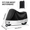 Motociklo tentas lauke, 190t poliesterio motociklo uždangalas, neperšlampamas, atsparus dulkėms, apsauga nuo Uv spindulių su užrakto anga, motociklo tentas, dviratis, motociklas, garažo tentas, viduje, xl, juodas