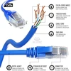 Mr. Tronic 50 m ethernet tinklo kabelis cat 5e, lan tinklo kabelis su rj45 jungtimis greitam ir patikimam interneto ryšiui, awg24 patch kabelis cat 5e | 1 gbps utp cca (50 metrų, mėlynas)