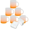 Mr.r 330 ml sublimacinis spalvoto stiklo puodelis, 6 vnt. (oranžinis)