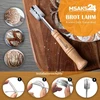 Msaks24 premium rauginimo krepšelių rinkinys tobulam duonos kepimui – apvalus duonos rauginimo krepšelis 23 cm iš rotango, lininis užvalkalas, šepetėlis, duonos šakutė ir kepėjo peilis, raugo duonos krepšelis