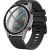 Msm-case juodas dėklas su grūdinto stiklo ekrano apsauga, skirtas Huawei Watch Gt2 46 mm, 9h kietumo Pc dėklas, buferis, plonas pilnas apsauginis dėklas išmaniajam Huawei Watch Gt2 46 mm