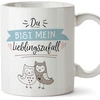 Mugffins puodelis Valentino dienai (ich Liebe Dich) - Du bist Mein Lieblingszufall - juokingi kavos puodeliai kaip dovana draugams