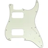 Musiclily Pro 11 skylių St gitaros pickguard'as Hh su apvaliu kampu 2 neuždengtiems humbucker'iams 2 potis mini jungiklių išpjovos Fender Squier Strat stiliaus elektrinei gitarai, 3 sluoksnių mėtų žalumo