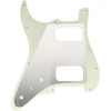 Musiclily Pro 11 skylių St gitaros pickguard'as Hh su apvaliu kampu 2 neuždengtiems humbucker'iams 2 potis mini jungiklių išpjovos Fender Squier Strat stiliaus elektrinei gitarai, 3 sluoksnių mėtų žalumo