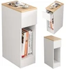Muvuhome siaura naktinė spintelė su stalčiumi, staliukas su lentyna, modernus loft stilius, miegamojo, 60 cm