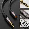 Mygatti 3.5 mm prailginimo lizdo kabelis (3 metrai, 2 vnt.), stereo lizdo garso prailginimo kabelis iš tėviško į moterišką, ausinių prailginimo kabelis, Ofc šerdis, juodas kabelis (su 5 kabelių raišteliais)