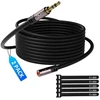 Mygatti 3.5 mm prailginimo lizdo kabelis (3 metrai, 2 vnt.), stereo lizdo garso prailginimo kabelis iš tėviško į moterišką, ausinių prailginimo kabelis, Ofc šerdis, juodas kabelis (su 5 kabelių raišteliais)