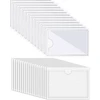 Mygloar lipnios etiketės laikikliai, 50 vnt., 10 x 6 cm, etiketės langelis, lipnios vizitinės kortelės įmautės, klijai, skaidrūs, vandeniui atsparūs, skirti namams, biurui, mokyklai (atviras viršus)