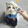 Naminių gyvūnėlių kostiumas, kostiumas katėms, šuns kostiumas, Helovino policijos kostiumai, šuns siaubingi drabužiai, katės cosplay kostiumas su kepure, politikos uniforma, juokingas apranga vakarėliui, Kalėdoms, Velykų renginiui (m)