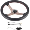 Nardi Momo vairas, Nardi vairas, vairas 250 mm, 14 colių, skirtas Nardi stiliui, 6 skylių pusiau apvalkalas, juodos perforuotos odos, sportinis vairas su modifikuotomis dalimis