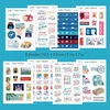 Navy Peony lipdukai "happy Mail" (8 lapai, 130+ mažų lipdukų) - A6 dydis, atsparūs vandeniui, skirti laiškams, vokams, atvirukams