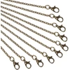 Nbeads 10vnt 80cm Antique Bronze vielos grandinėlė su omaro užsegimu pakabukui, vėriniui, apyrankei, skirta pasidaryk pats papuošalų gamybai, geležis