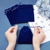 Nbeads 30 vnt. 12 x 10 cm aksominių maišelių rinkinys, tamsiai mėlyni aksominiai maišeliai su raišteliais, stačiakampiai dovanų maišeliai, papuošalų laikymo maišeliai, saldainių maišeliai, papuošalų maišeliai Kalėdoms, vakarėliams, vestuvių dovanoms