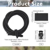 Nbeads elastinė nailoninė virvė, 2 m elastinė virvė su plastikiniais virvelių užraktais, plastikinių virvelių užraktų rinkinys stovyklavimui, žygiams, sportui, kuprinėms, juoda