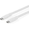 Nedis Usb kabelis | Usb 3.2 Gen 2 | Usb-c™ kištukas | Usb-c™ kištukas | 240 W | 8k @ 30hz | 20 Gbps | Nikeliuotas | 1.00 m | Apvalus | Silikoninis | Baltas | Dėžutė