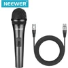 Neewer kardioidinis dinaminis mikrofonas su xlr male į xlr female kabeliu, tvirta metalinė konstrukcija profesionaliam muzikos instrumentų įrašymui, vokalams, transliacijoms, kalbai, juodas (nw-040)