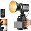 Neewer Ms60b Led vaizdo apšvietimo studijos šviestuvas su 2.4g/app valdymu 65w visiškai metalinis mini kompaktiškas Cob dviejų spalvų studijos nuolatinės šviesos priekinis žibintas 2700k-6500k, 40000lux@1m, Cri 97+/tlci 98+, 12 efektų, Pwm