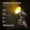Neewer Ms60b Led vaizdo apšvietimo studijos šviestuvas su 2.4g/app valdymu 65w visiškai metalinis mini kompaktiškas Cob dviejų spalvų studijos nuolatinės šviesos priekinis žibintas 2700k-6500k, 40000lux@1m, Cri 97+/tlci 98+, 12 efektų, Pwm