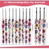 Nėrimo vąšelių rinkinys, 12 dydžių 2,25 mm (w) - 8 mm (n) ergonomiška rankena, skirta artritinėms rankoms, minkšta guminė rankena, mezgimo adatų rinkinys nėrimo pradedantiesiems, mezgimo entuziastams