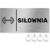 Nerūdijančio plieno lentelė ant durų/sienos su užrašu Siłownia 10x20 Aliuminio