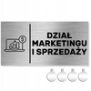 Nerūdijančio plieno lentelė ant durų/sienos Marketingo Skyrius 10x20 Aliuminis