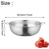 Nerūdijančio plieno makaronų koštuvas, virtuvinis koštuvas su rankenomis, skersmuo 28 cm, makaronų koštuvas nerūdijančio plieno, koštuvas su rankenomis, metalinis virtuvinis koštuvas, nerūdijančio plieno virtuvinis koštuvas, virtuvė