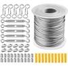 Nerūdijančio plieno vielos lyno rinkinys 30 m, 2 mm nerūdijančio plieno vielos lynas, vielos lyno atramų rinkinys su pvc danga, plieno trosas su kilpomis, m5 lyno įtempiklis nerūdijančio plieno tempiklis skalbinių virvei