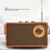Kompiuterio kolonėlės Nešiojama retro bluetooth kolonėlė, medienos imitacijos radijas, dizaino hifi stereo garsas bt 5.1 usb įkraunamas vintage radijo bluetooth garsiakalbis