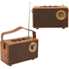 Kompiuterio kolonėlės Nešiojama retro bluetooth kolonėlė, medienos imitacijos radijas, dizaino hifi stereo garsas bt 5.1 usb įkraunamas vintage radijo bluetooth garsiakalbis