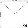 Netuno 25 balti kvadratiniai vokai be langelio, smailėjantis atvartas, drėgnas lipdymas, 140 x 140 mm, 120 g Olin vokai, kvadratiniai balti vokai kvietimams, gimtadienio atvirukams, sveikinimo atvirukams