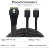 Nfhk pci-e ultraport slimline sas slim 4.0 sff-8654 8i 74pin į dual oculink sff-8611 kabelį 50 cm pci-express