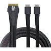 Nfhk pci-e ultraport slimline sas slim 4.0 sff-8654 8i 74pin į dual oculink sff-8611 kabelį 50 cm pci-express