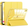 Nfiland dėklas, skirtas ipad 10th generation 2022 su pieštuko laikikliu, smūgiams atsparus išmanusis dėklas ipad 10.9 su permatomu galiniu apsauginiu dangteliu ir automatinio miego/pabudimo funkcija, citrinos geltonumo