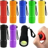 Nicewat 8 vnt. Mini Led žibintuvėlis vaikams, Cob Led mažas žibintuvėlis vaikams su 24 Aaa baterijomis ir virvele, vaikiškas stovyklavimo žibintuvėlis stovyklavimui lauke, avarinis žibintuvėlis vaikų gimtadienio vakarėlio dovanos