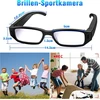 Nisanmoon akiniai sporto kamera, akinių vaizdo kamera hd 1080p sporto kamera akiniai, maža veiksmo kamera palaiko fotografavimą/vaizdo įrašymą/ciklo įrašymą dviračiui ir motociklui
