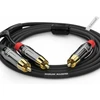 Nobsound 1x2 Rca audio kabelis, paauksuotas, 1m