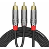 Nobsound 1x2 Rca audio kabelis, paauksuotas, 1m