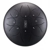 NOIR Apvalus liežuvėlio būgnas 12" 8 tonų Hluru Ty8-12-charcoal Handpan Tank