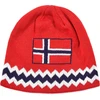 Norge Beanie Kepurė Žiemai - Raudona, Tamsiai Mėlyna, Balta