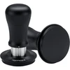 Normcore V5 kavos tamperis 58 mm, espresso tamperis, spyruoklinis tamperis su 6 lygių slėgio reguliavimu, nerūdijančio plieno pagrindas plokščias su titano danga, aliuminio rankena, silikoninis stovas