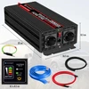Novopal 2000 W automobilinis įtampos keitiklis -24 V 230 V gryno sinuso bangos su 2 eu lizdais ir usb prievadais + nuotolinis valdymas + akumuliatoriaus kabelis ir instrukcija