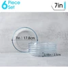 Nutriups 17.8 cm stiklinių lėkščių rinkinys, 6 vnt., skaidrios stiklinės lėkštės, 6 grūdinto stiklo lėkščių rinkinys, desertinės lėkštės, stikliniai indai, galima plauti indaplovėje ir naudoti mikrobangų krosnelėje