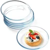 Nutriups 17.8 cm stiklinių lėkščių rinkinys, 6 vnt., skaidrios stiklinės lėkštės, 6 grūdinto stiklo lėkščių rinkinys, desertinės lėkštės, stikliniai indai, galima plauti indaplovėje ir naudoti mikrobangų krosnelėje
