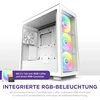 Nzxt H7 Elite 2023 - Cm-h71ew-02 - Atx Mid-tower žaidimų kompiuterio korpusas - Usb-c prievadas - grūdinto stiklo priekinis ir šoninis skydelis - 3 x F-series 140 mm Core Rgb ventiliatoriai įtraukti - paruoštas vandens aušinimui - baltas